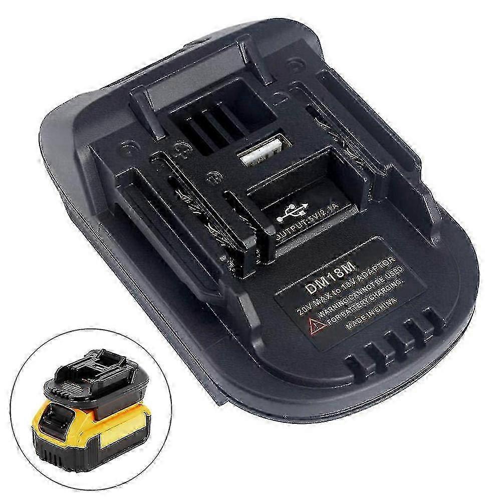 USB Battery Adapter for Dewalt DCB200 and Milwaukee M18 - Convert to Makita 18V 25-26