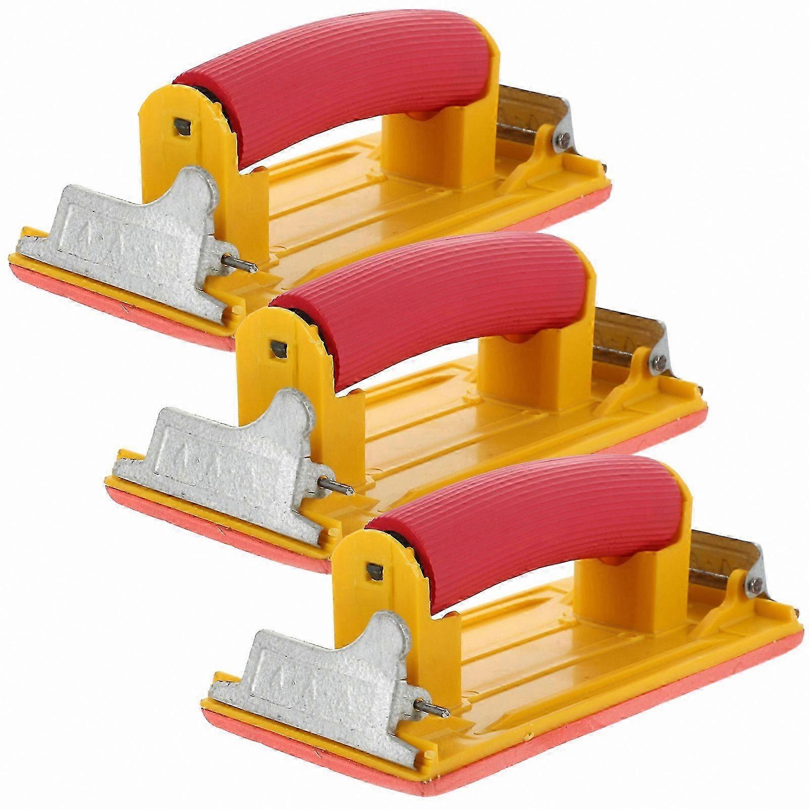 3-Piece Hand Sanding Tools for Woodworking and Craft Projects Ergonomic Design Assorted Colors