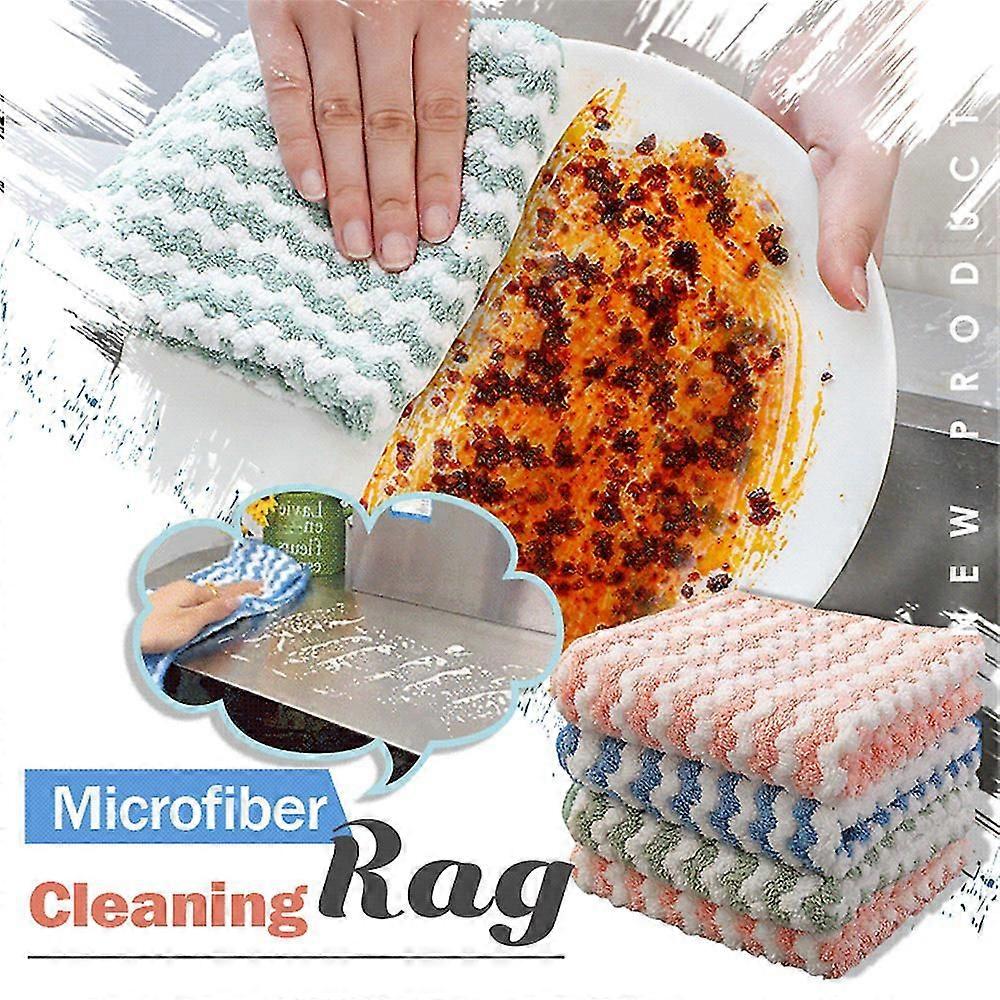 Microfiber Cleaning Rag Multipurpose Thicken Absorbent Dishcloth Cleaning Towel