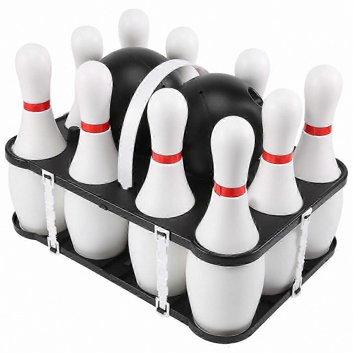Bowling Game Set with 2 Balls and 10 Pins for Family Fun in Backyard Suitable for Kids and Adults