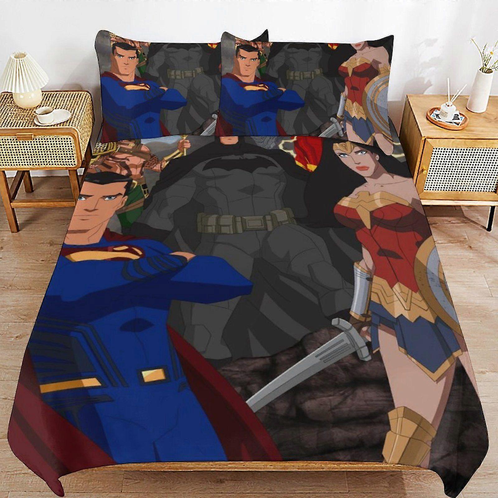 s5 Justice League Unlimited Practical Zip Design Smooth Touch Soft Finish Long Use Duvet Cover Sets for Everyday Rest v5
