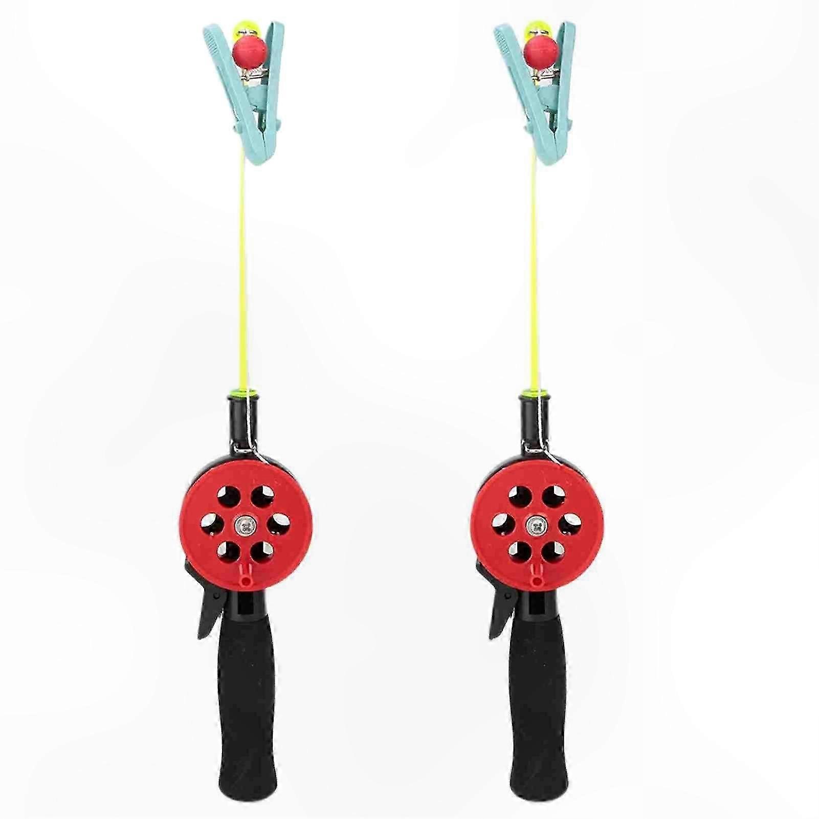 2Pcs Crab Fishing Rod Ice Fishing Pole with Shrimp Clamp Accessories Random Color