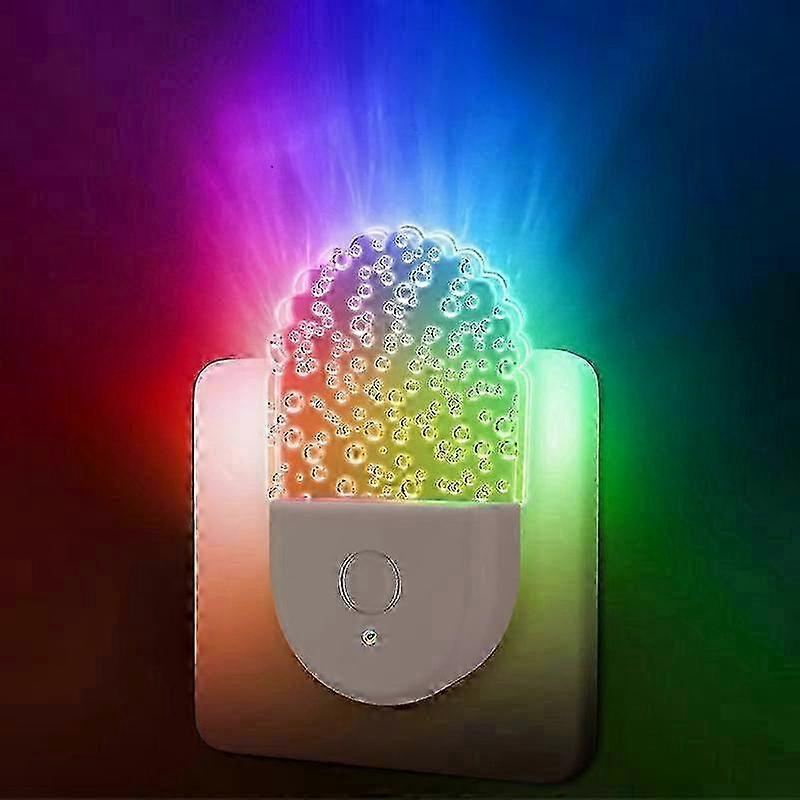 LED Night Light with Colorful Ambient Glow, Auto On/Off Sensor, EU Socket LampBubble SZRH
