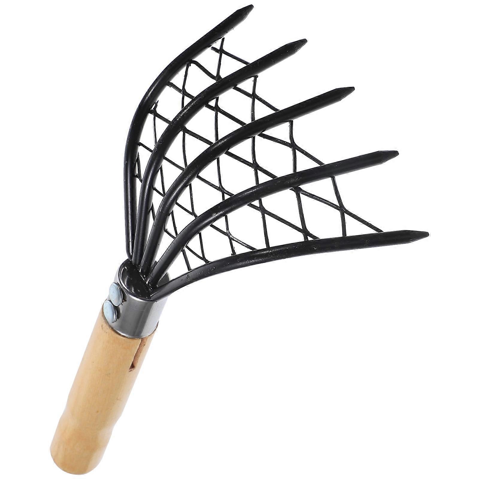 2 Pcs with Mesh Rake Scraper Tool Digging Rake Seafood Tool Scallop Rake Clam Scraper Seaside