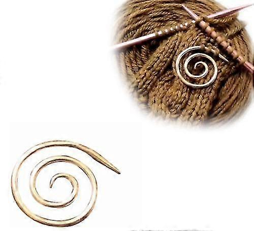 Spiral Cable Needle Knitting Needle Stitch Holder2pcs-brass
