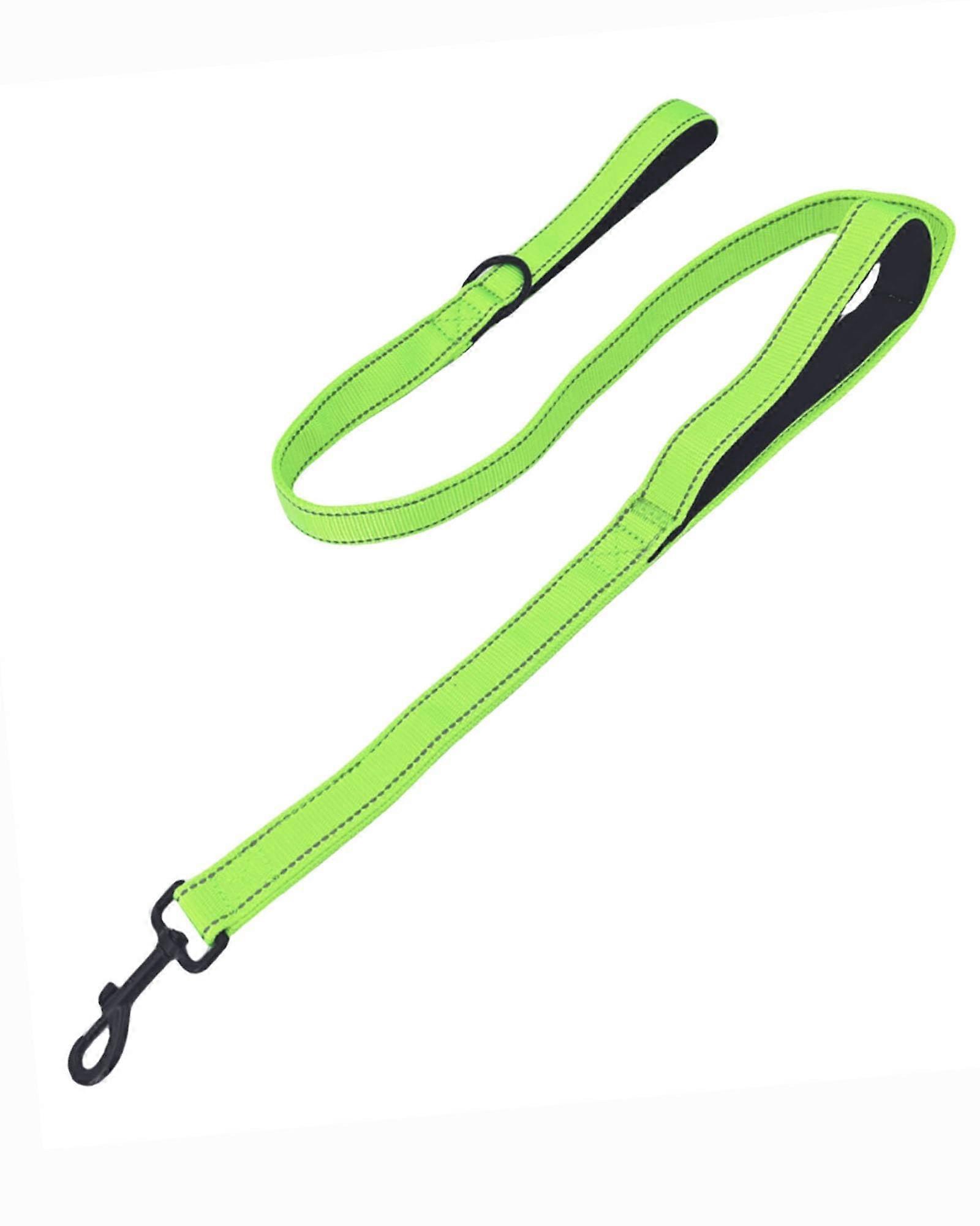 Dog Leash with Dual Padded Handles and Traffic Control, Reflective 4FT Lead for Small to Large Dogs, Green