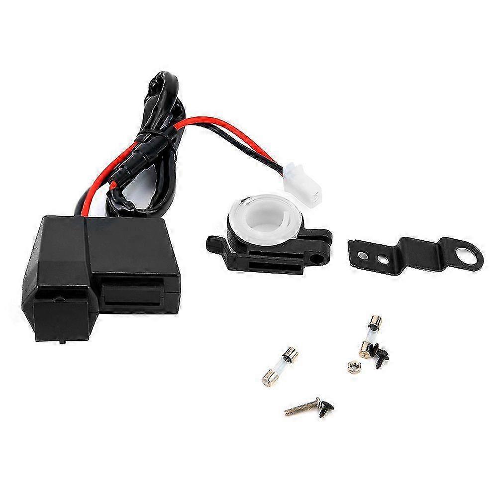 4-in-1 Cigar Lighter Socket Dual USB Charger LED Voltmeter with On/Off Switch For MotorcycleHwy