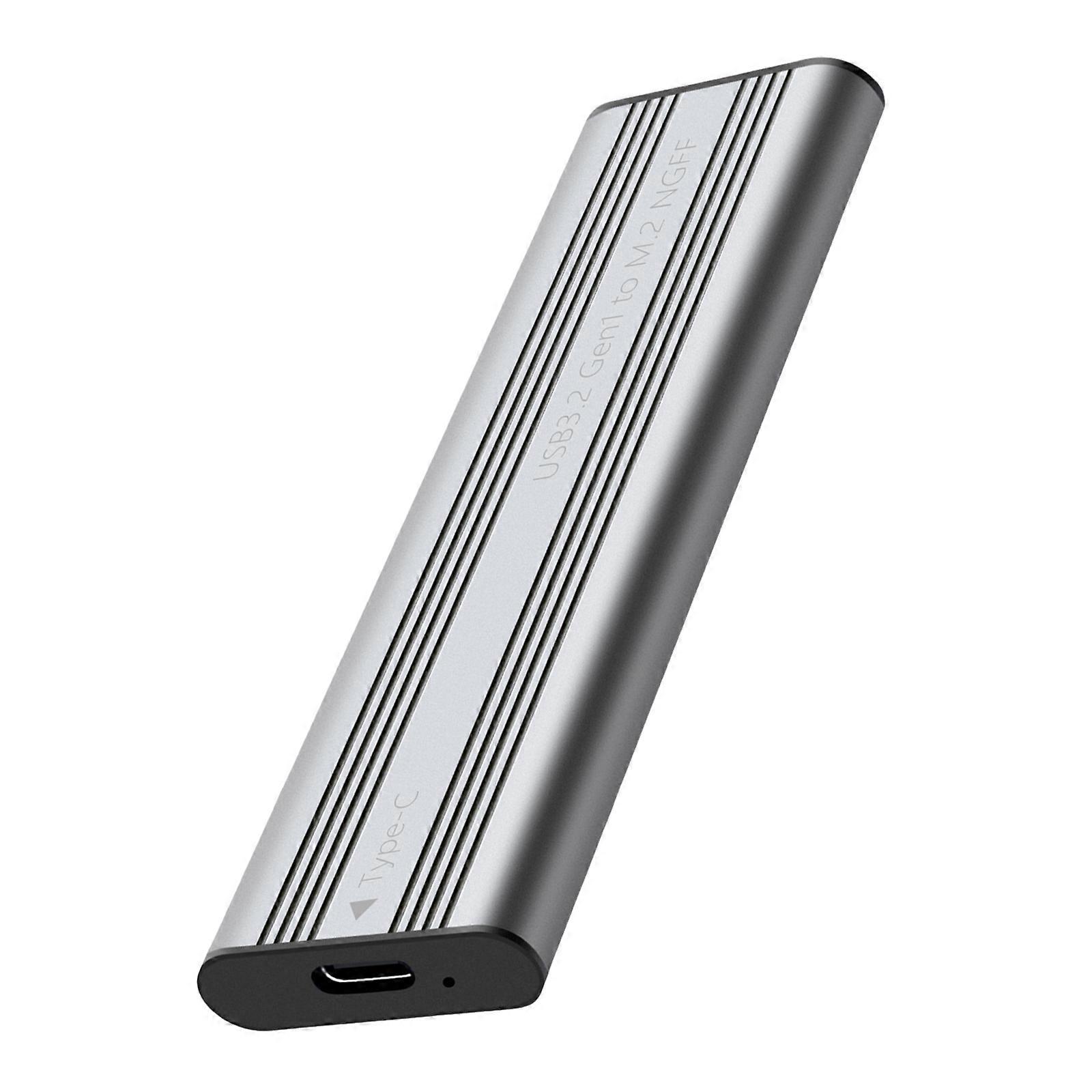 USB M.2 Solid Disk Case, Aluminum Box USB3.2 10Gbps Type C Connection For Data Storage And Creative Work  Silver