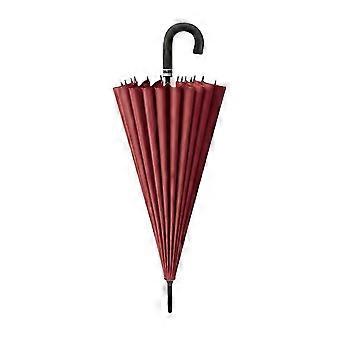 24-armiger, windfester Allwetter-Regenschirm mit langem Griff, Farbe: Rot