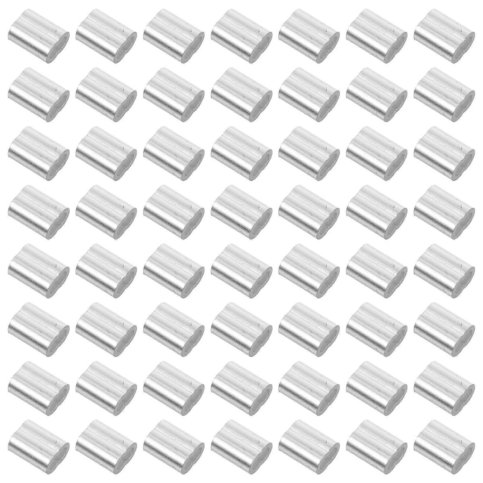 Wire Rope Crimp Aluminum Loop Sleeves for Durable Crimping 60Pcs Pack