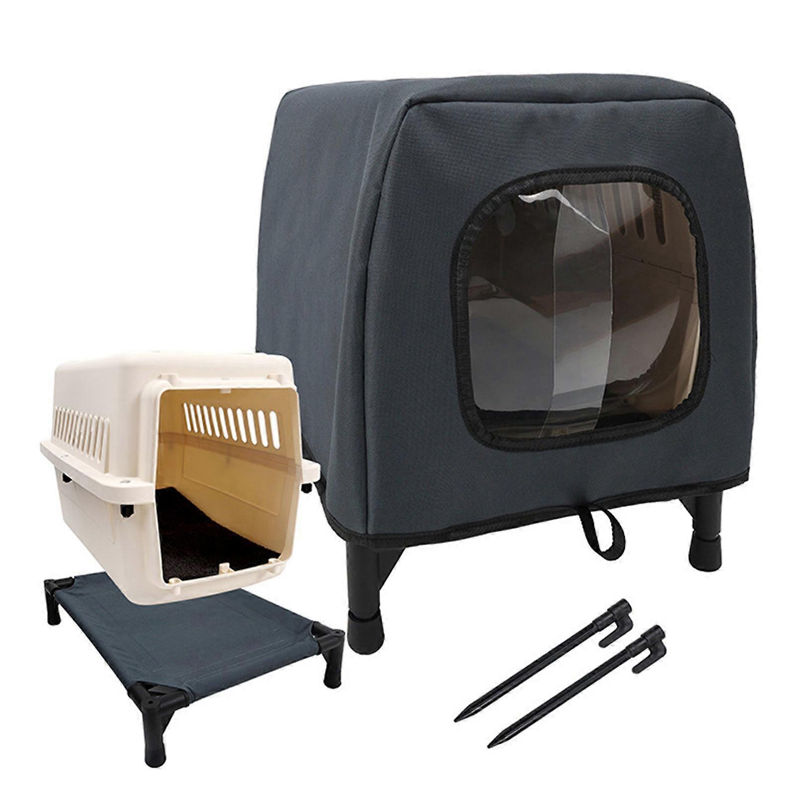 Niche d'extérieur isolée et facile à monter pour chats, idéale pour l'hiver. Abri imperméable et chaud, maison détachable, multicolore.