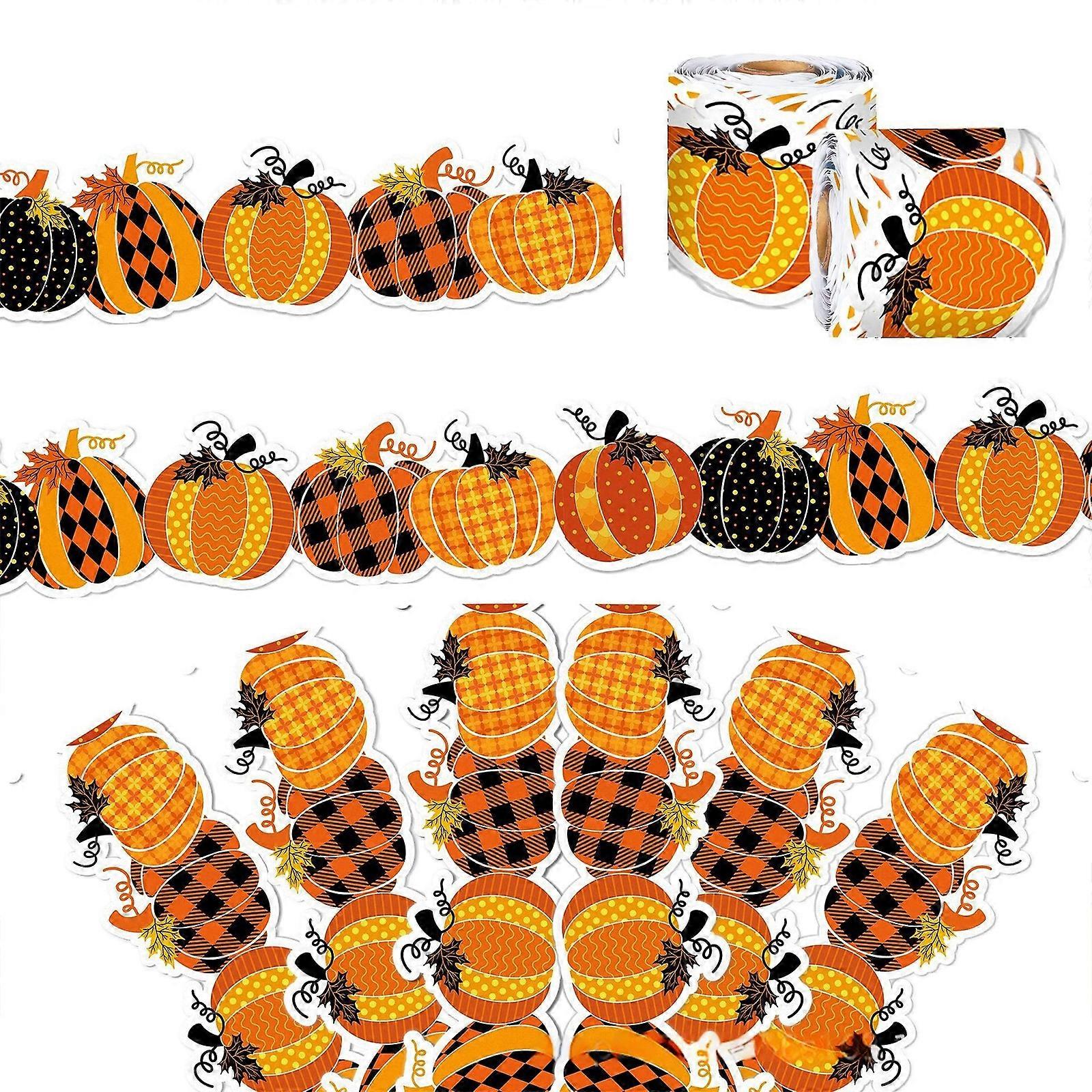 10m Autumn Bulletin Board Border Bulletin Board Sticker Pumpkin Bulletin Border Trim for Classroom Decoration Multicolor