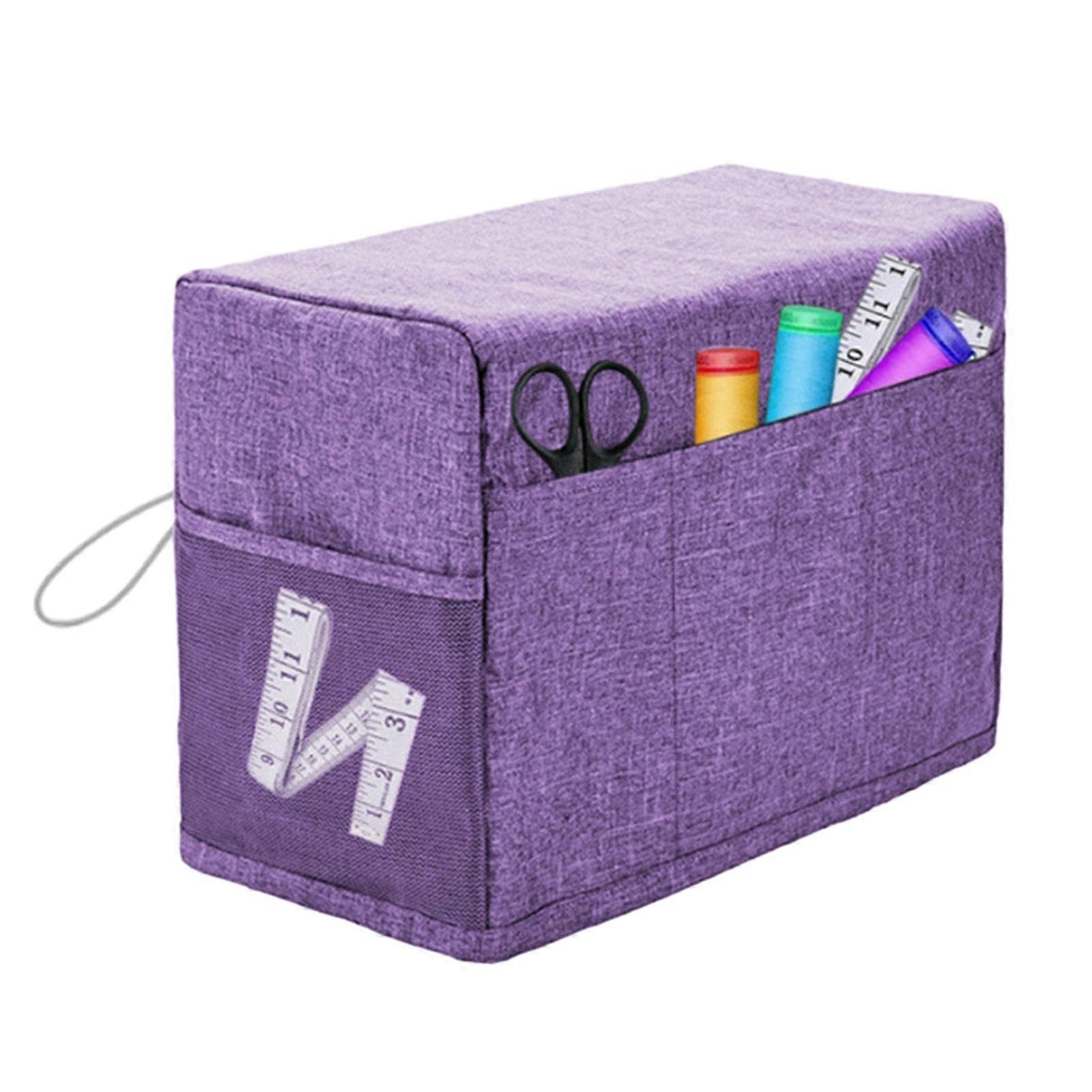 Pnellth Sewing Machine Cover with Storage Pockets Wear Resistant Scratch-proof Side Handle Design Sewing Machine Dust Cover