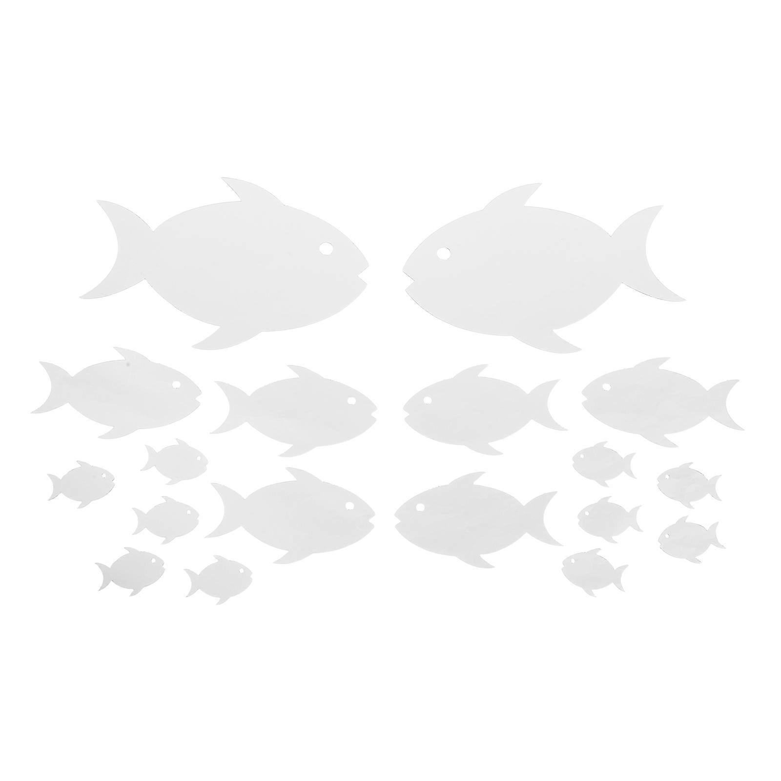 Fish Shaped Acrylic Mirror Adding Charming Nautical Decor 2Sets