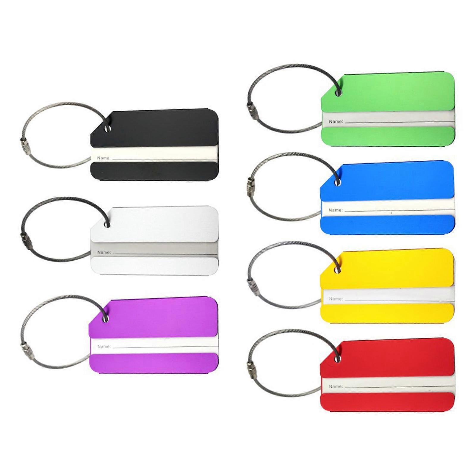 7 Pieces Multifunctional Luggage Identifier Labels With Secure Angled Design For Travel and Airport Use Multicolor