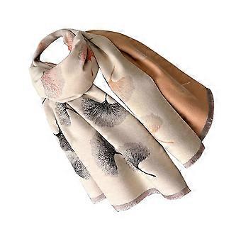 Stor Varm Sjal Wrap Leaf Print Kvaster Vinter Tilbehør Afslappet Crop Kvaster Tyk Oversized Sjal til Damer Lilla