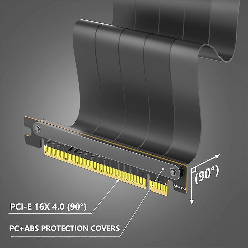 PCIE 4.0 Extension Cable, Black 16x Shielded High Speed GPU Riser Cable for GPU Extension Card, Length 20cm