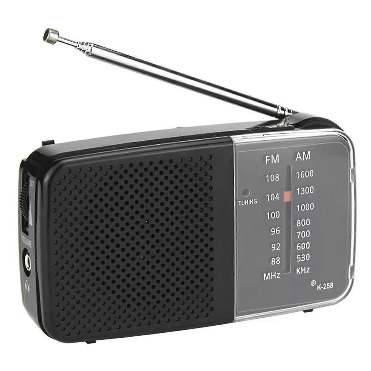  Portable Radio with Speaker Battery Powered Radio with Strap Small Radio Telescopic Antenna for 