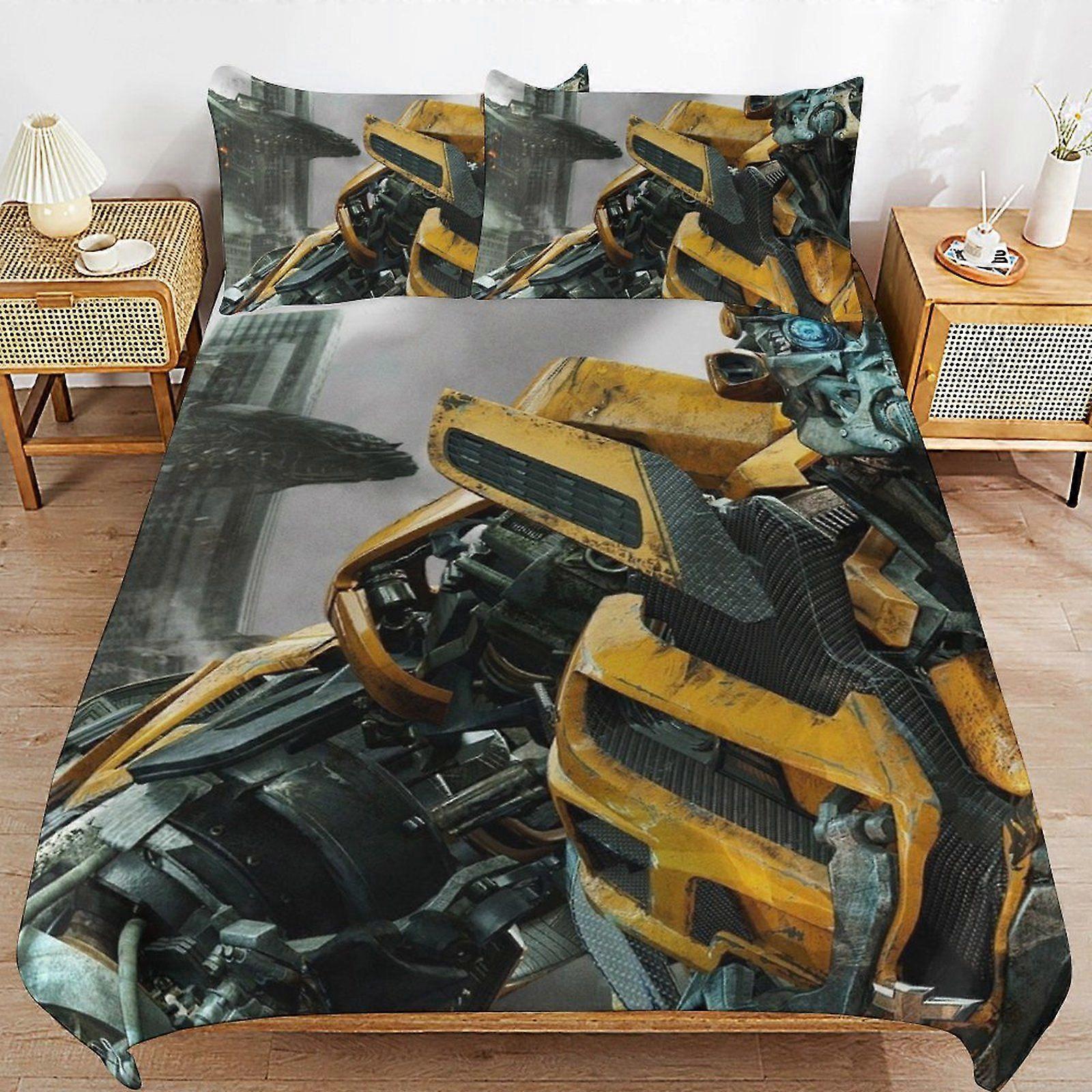 W156 Transformers Home Friendly Soft Touch Long Lasting Thread Design Zipper Duvet Cover Sets Use Pattern M156