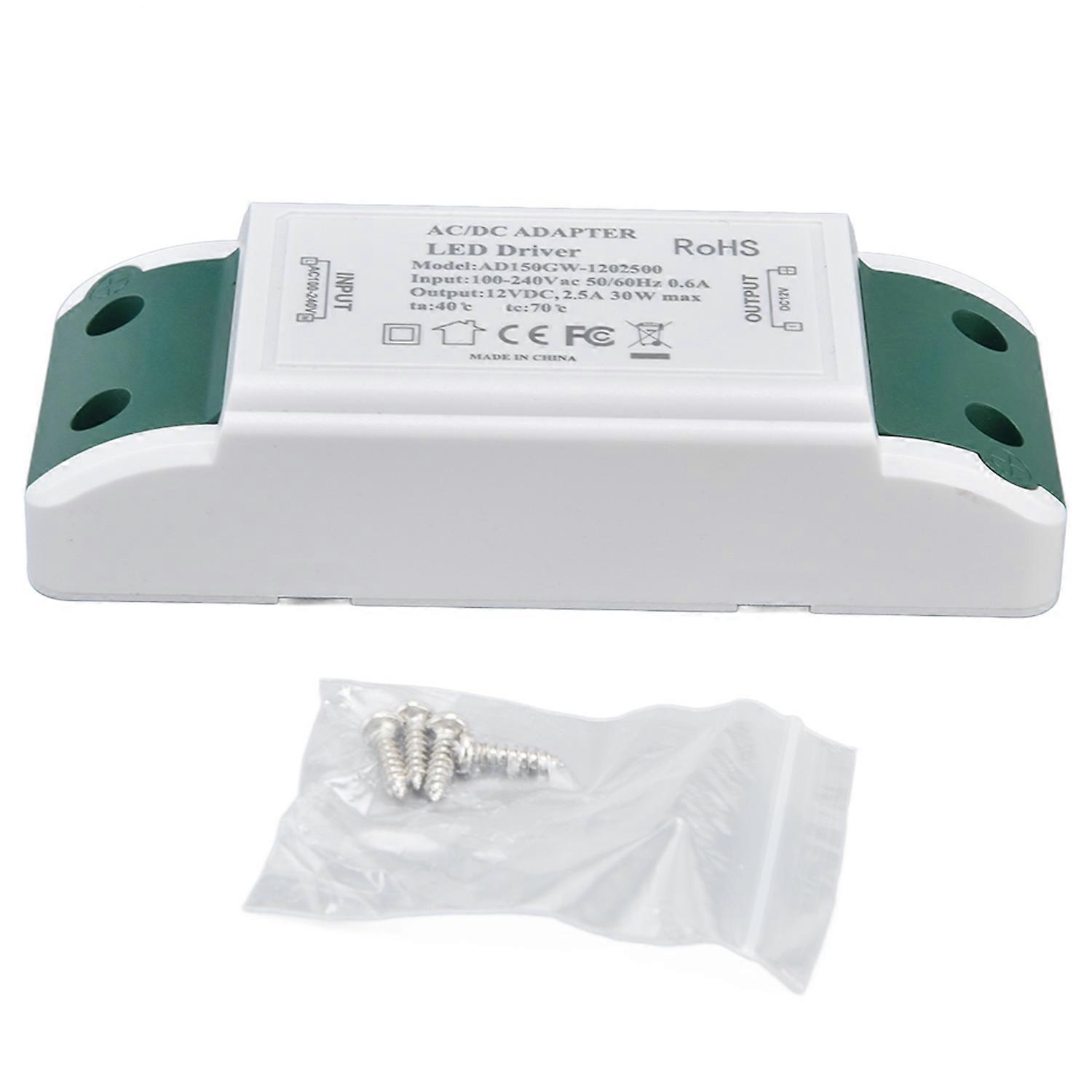 LED Driver 12V DC 30W 2.5A Constant Current Voltage LED Light Transformer for Home Decoration DIY La