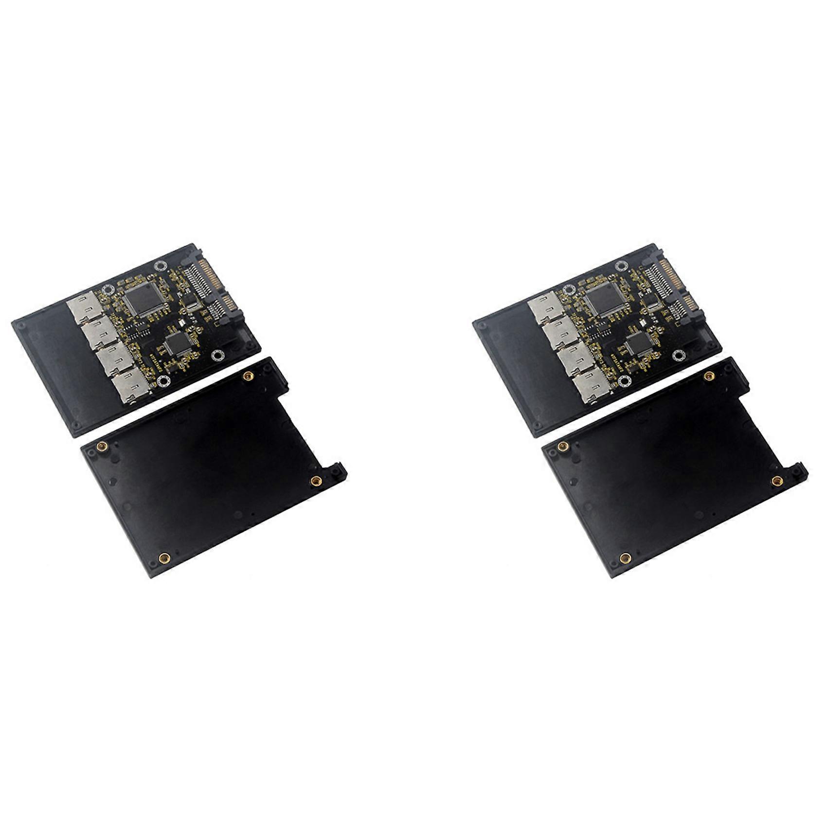 2X 2.5 Inch 4 TF to SATA Adapter Card, Self-Made SSD Solid State Drive, for Micro-SD to SATA Group C