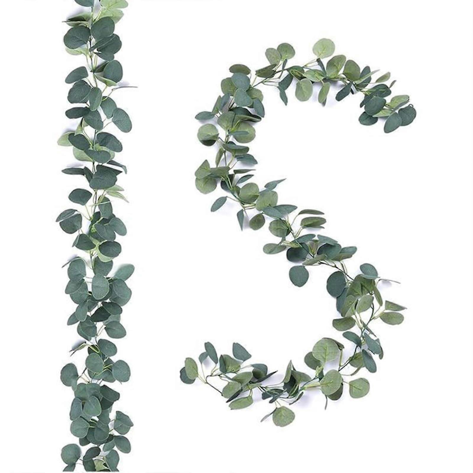 Artificial Eucalyptus Garlands 2 Pack Fake Greenery Vines for Wedding Table Wall Mantle Decor