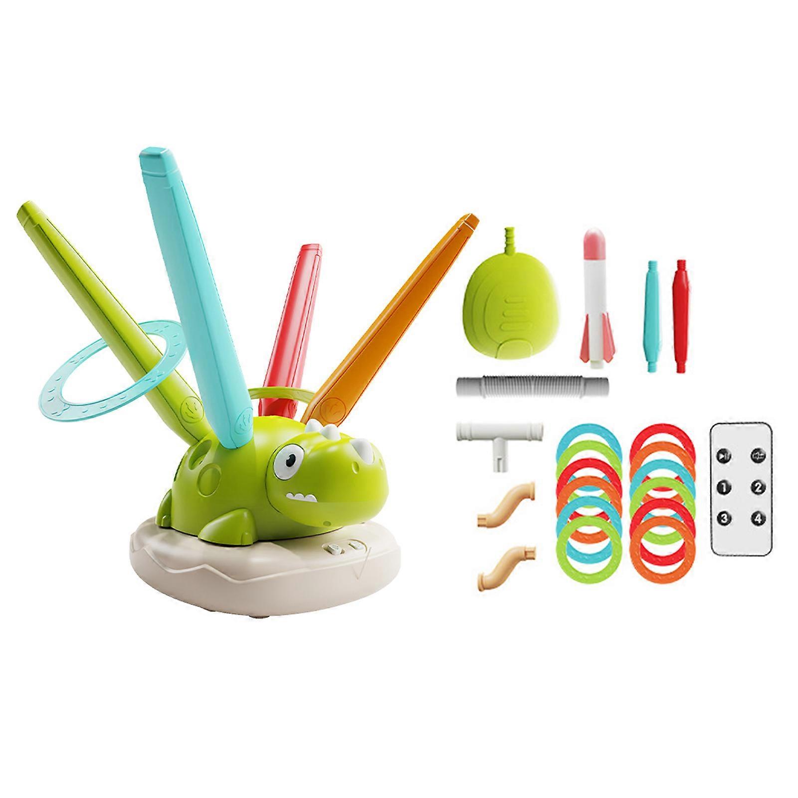 Foot Operated Rockets Launching Toy With Music Jumping And Rings Toss Encouraging Exploration And Imagination Development Multicolor