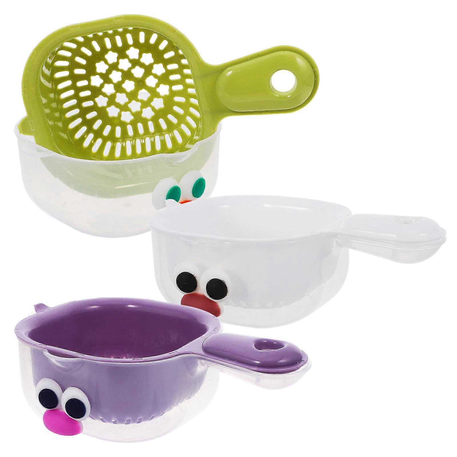 Fruit Washing Bowl Set For Kitchen Use Assorted Color Double Layered Draining Basket 3 Sets Efficient Drainage