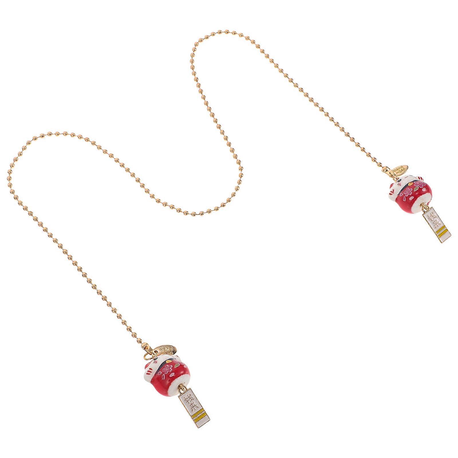 Fortune Cat Ceramic Car Charm Hanging Ornament for Car Decor