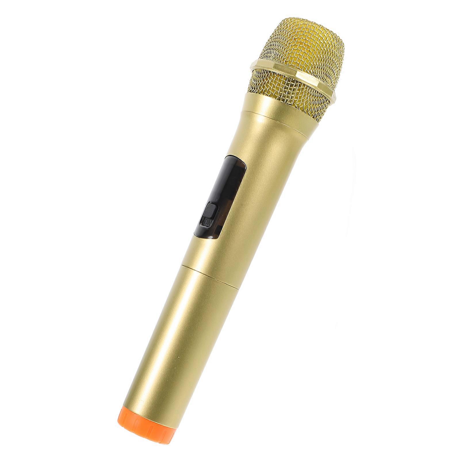 Pretend Microphone Model Microphone for Costume Party 1 Unit Golden Simulation
