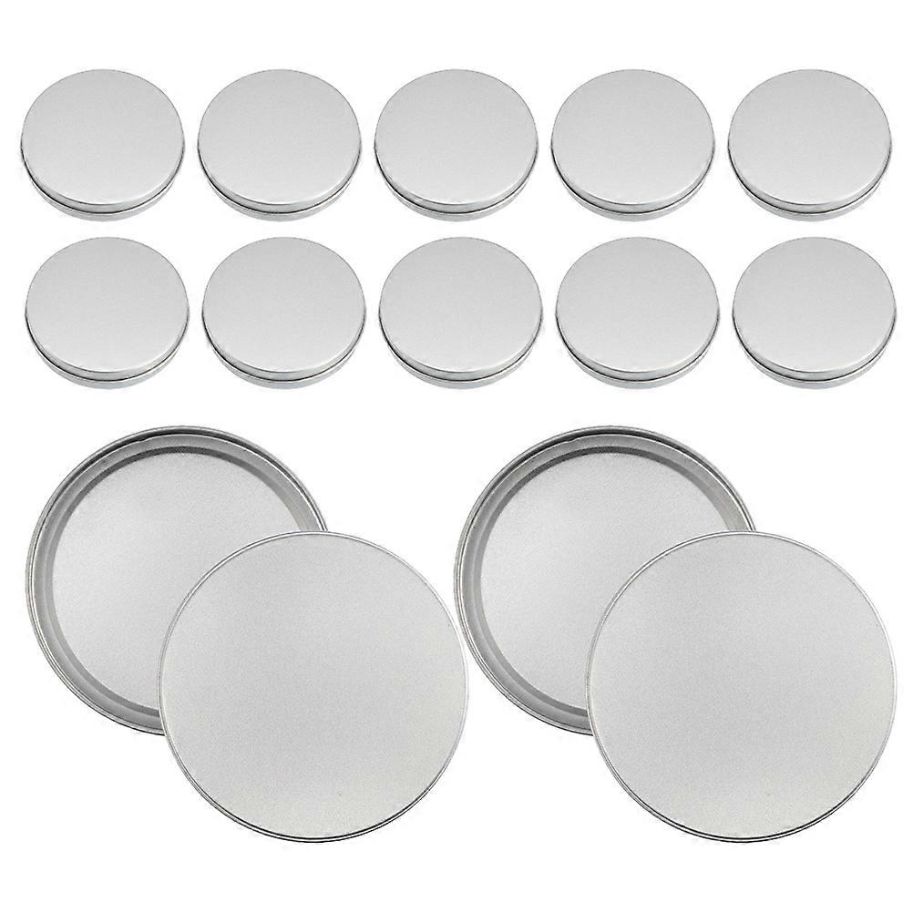 DIY Candy Box Round Metal Containers for Storage 12Pcs Silver Tins