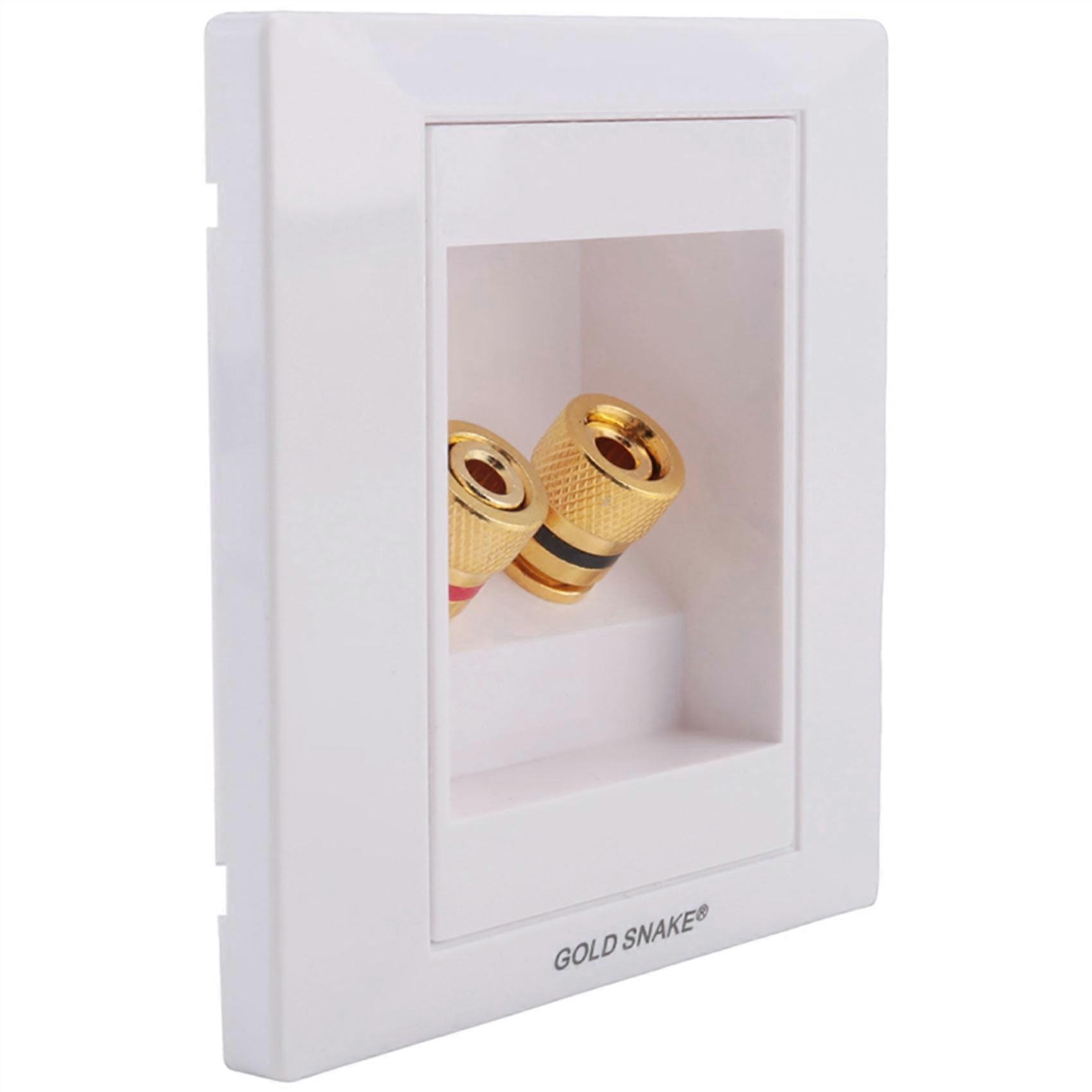 5X Wall Socket Connection Port with 2 Jack Speaker White