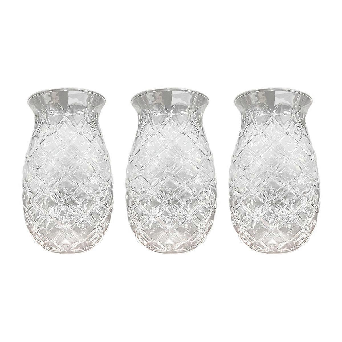 3pcs Pineapple Cocktail Glasses Embossed Juice Glasses