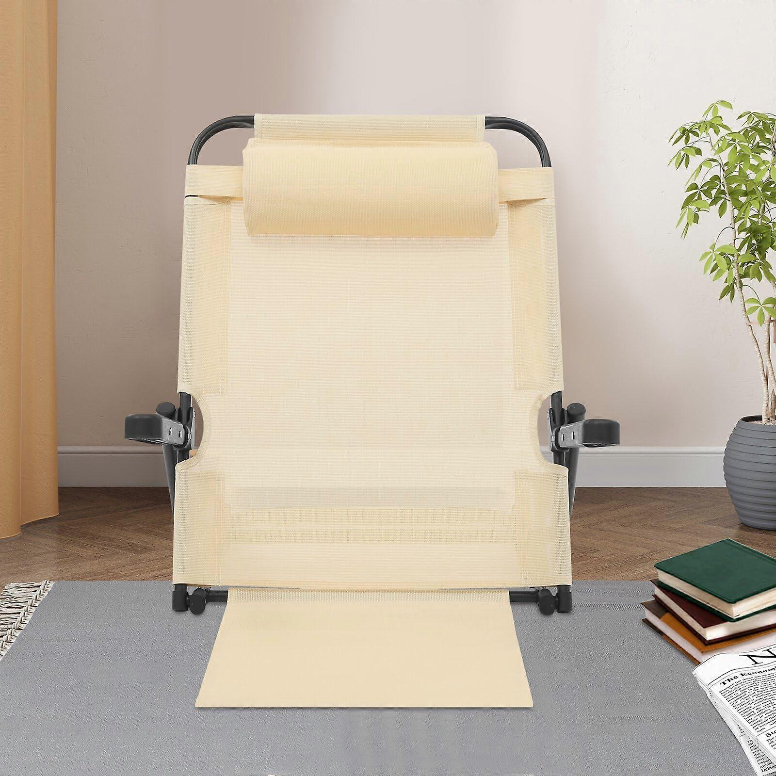 Adjustable Backrest Chair with Armrest and Pillow, 8Position Folding Bed Rest Support for Elderly