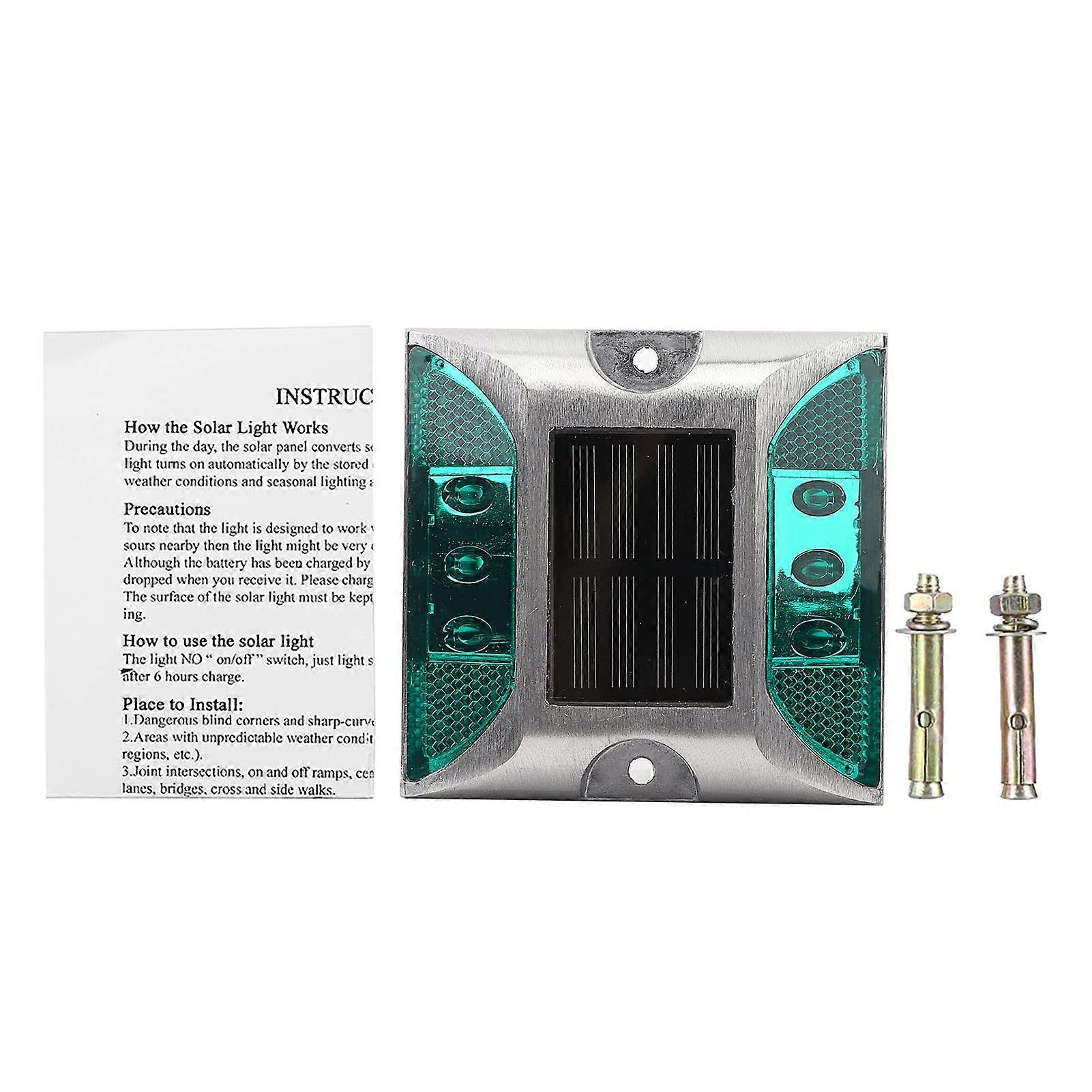 Solar Road Stud Light with 6 LED Bright Night Visibility, Waterproof Driveway and Pathway Marker