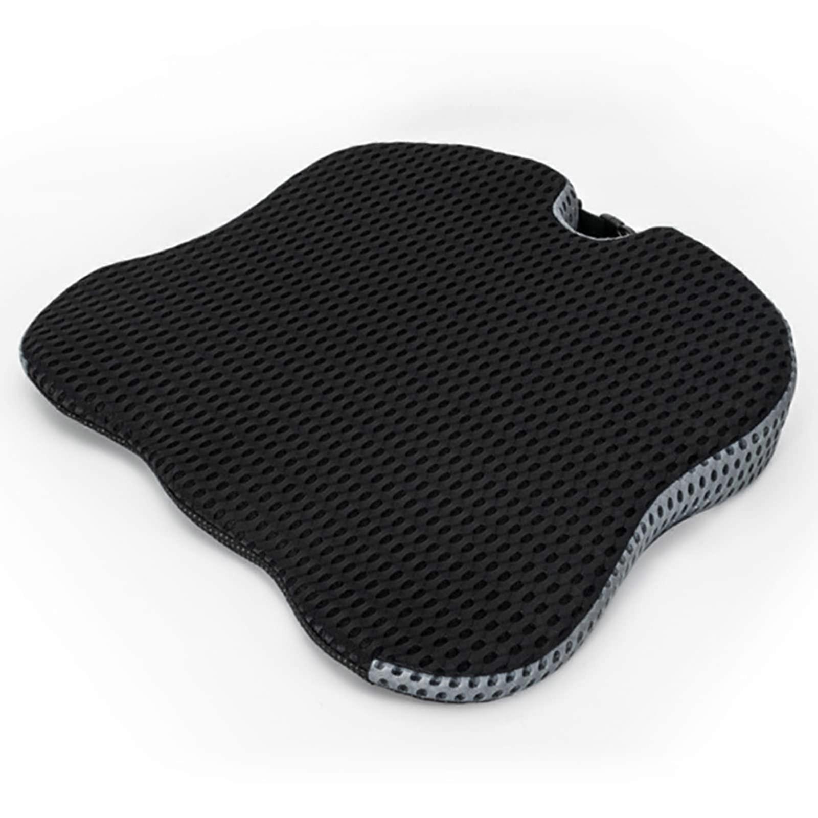 Car Seat Cushion with Breathable Memory Foam, Ergonomic Wedge for Drivers and Office, Black