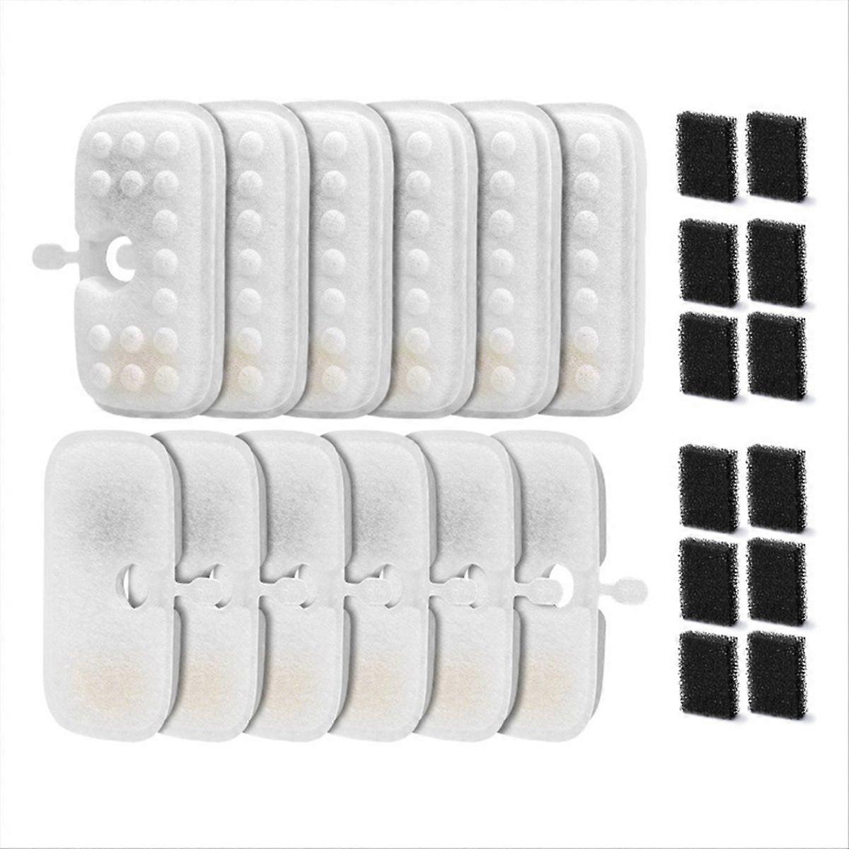 Cat Water Fountain Filter Replacement for Cat Water Fountain Replacement Filter with Pre-Filter Sponge 12+12