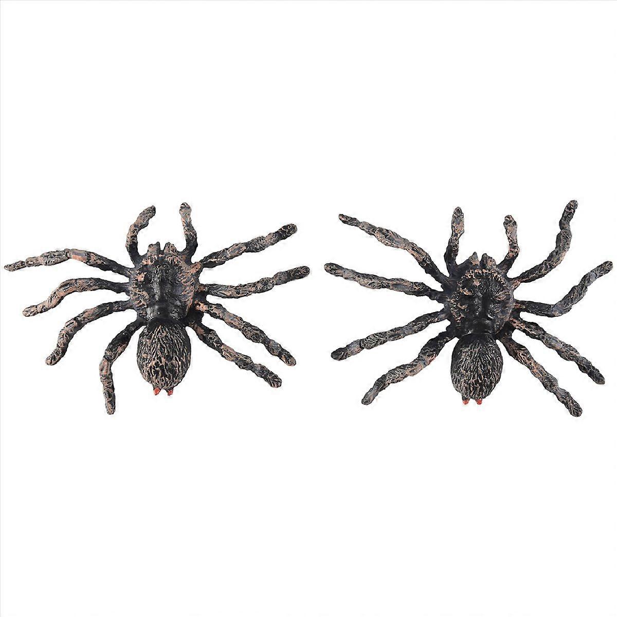 2Pcs 9.5cm Large Fake Realistic Spider Insect Model Toy