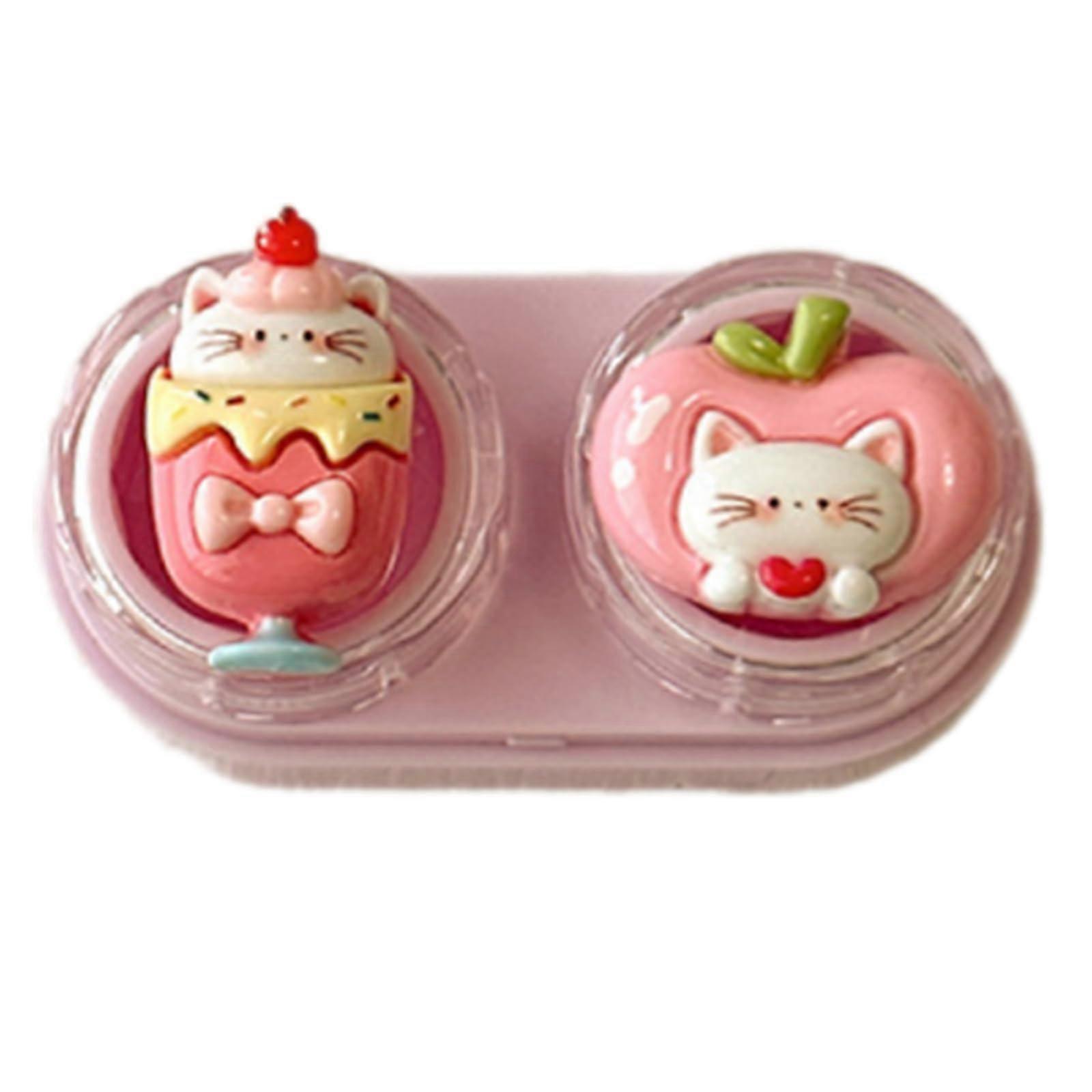 Contact Lens Case with Tweezers and Suction Stick for Safe Handling, Compact Travel MultiColor