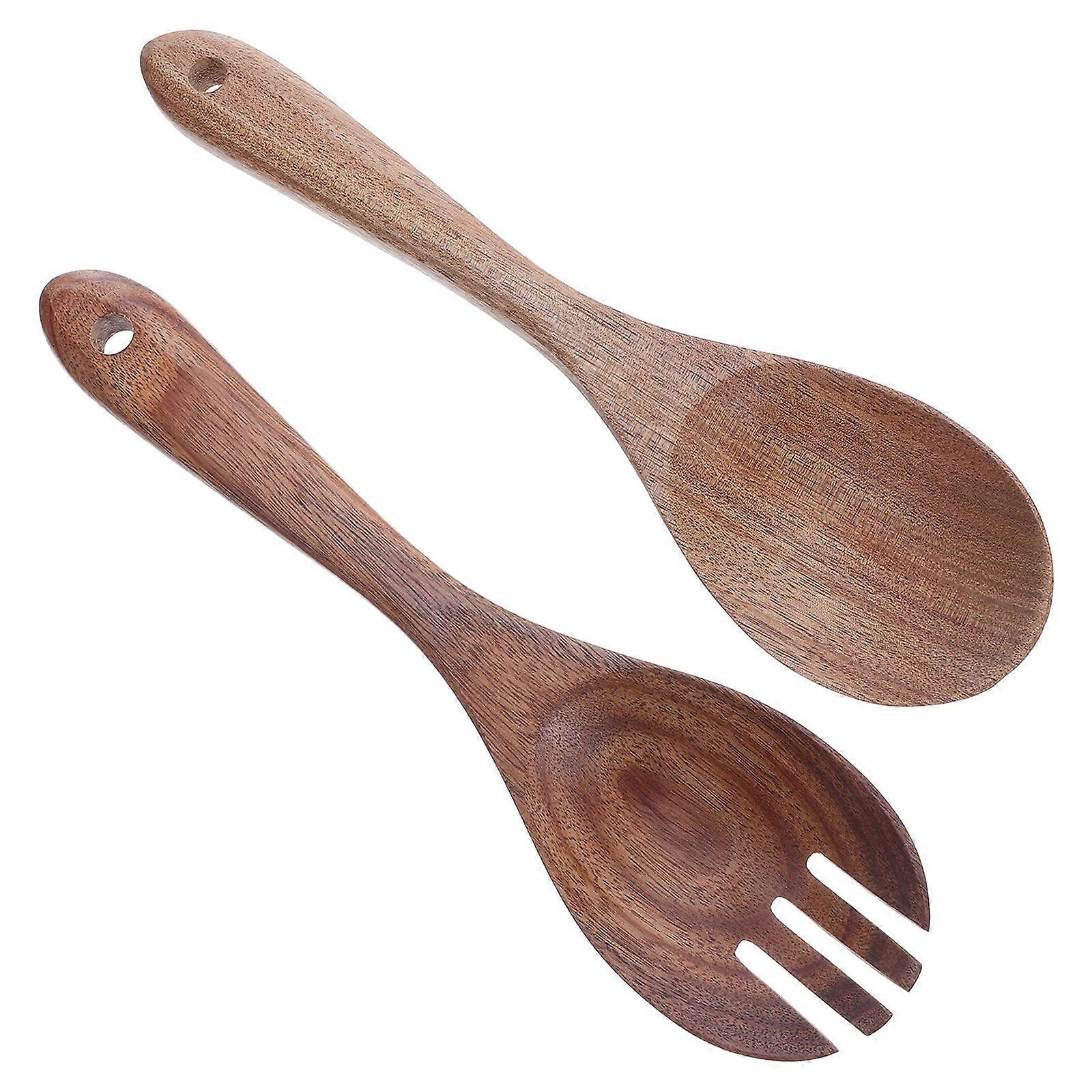Wooden Salad Server Set for Serving 1Set Wood Spoon and Fork for Salad