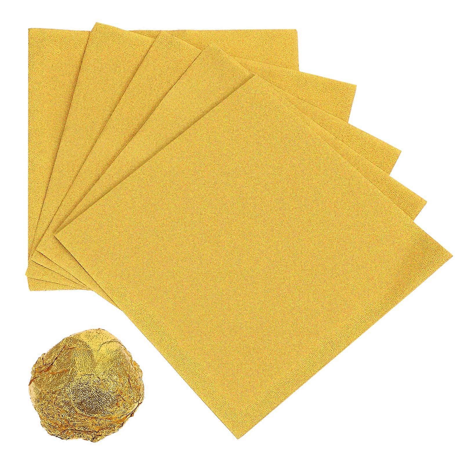 Golden Square Packaging Wrap 15x15cm For Candy Gift At Birthday Party With Moisture-Proof Function 800Pcs