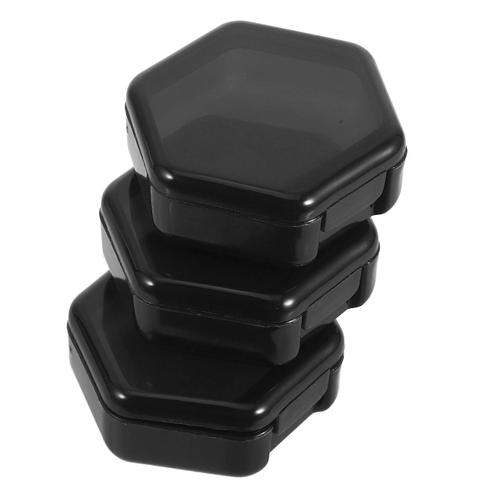Portable Small Pill Container Box for Medication Storage 6Pcs Black