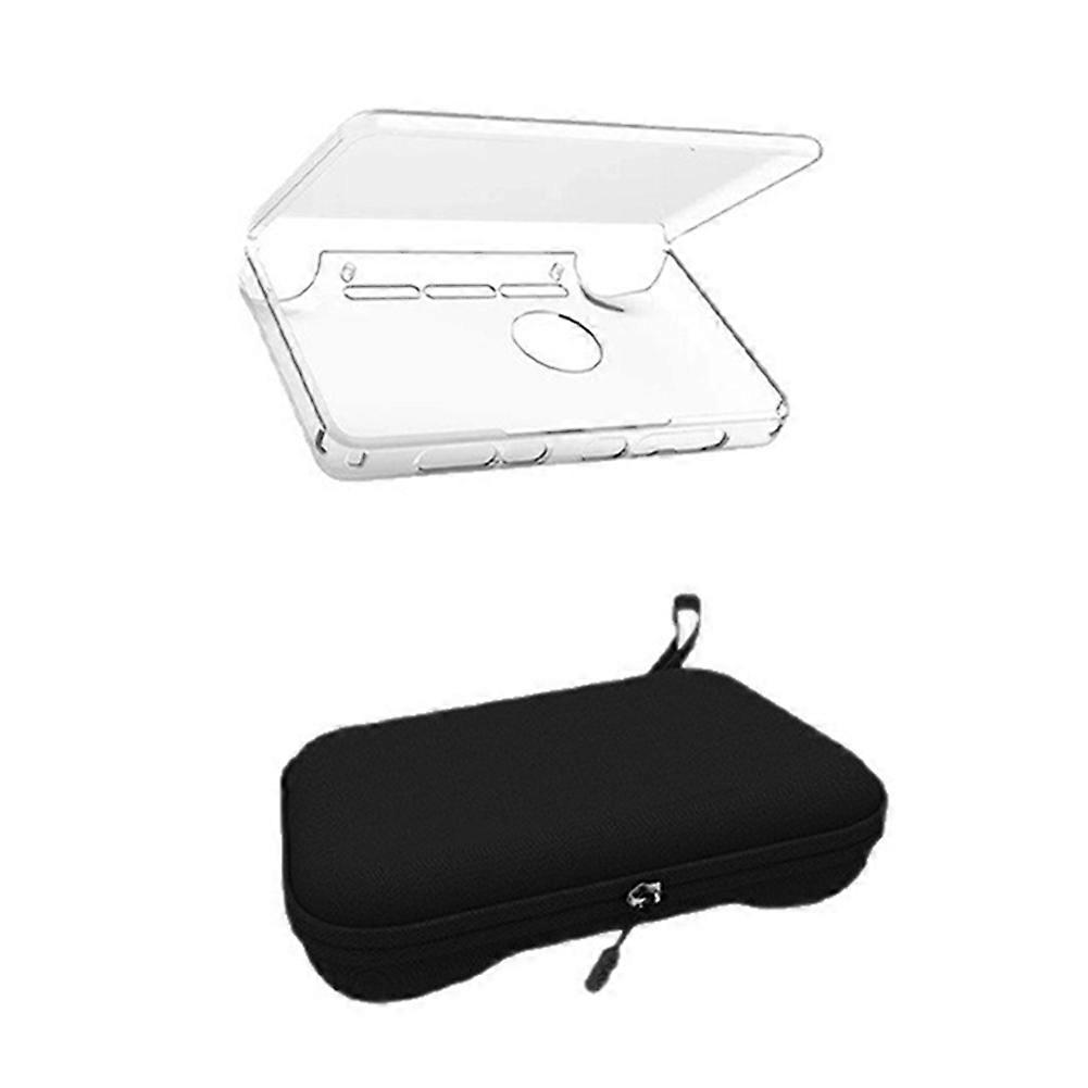 For AYN THOR TPU Case Transparent Protective Shell for Dual Screen Flip Game Console with Storage Bag