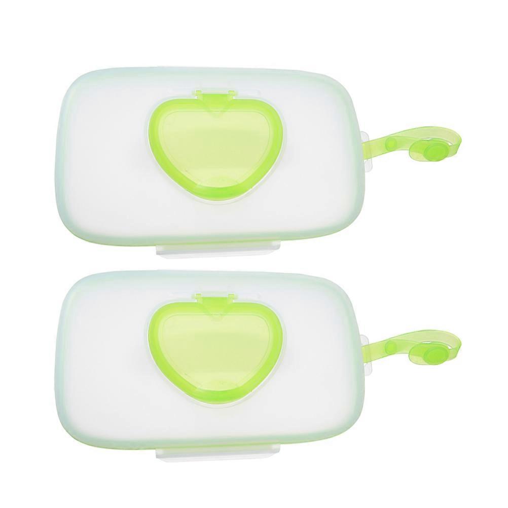 Wipes Dispenser in Light Green for Storage Use 2Pcs Reusable Portable Case