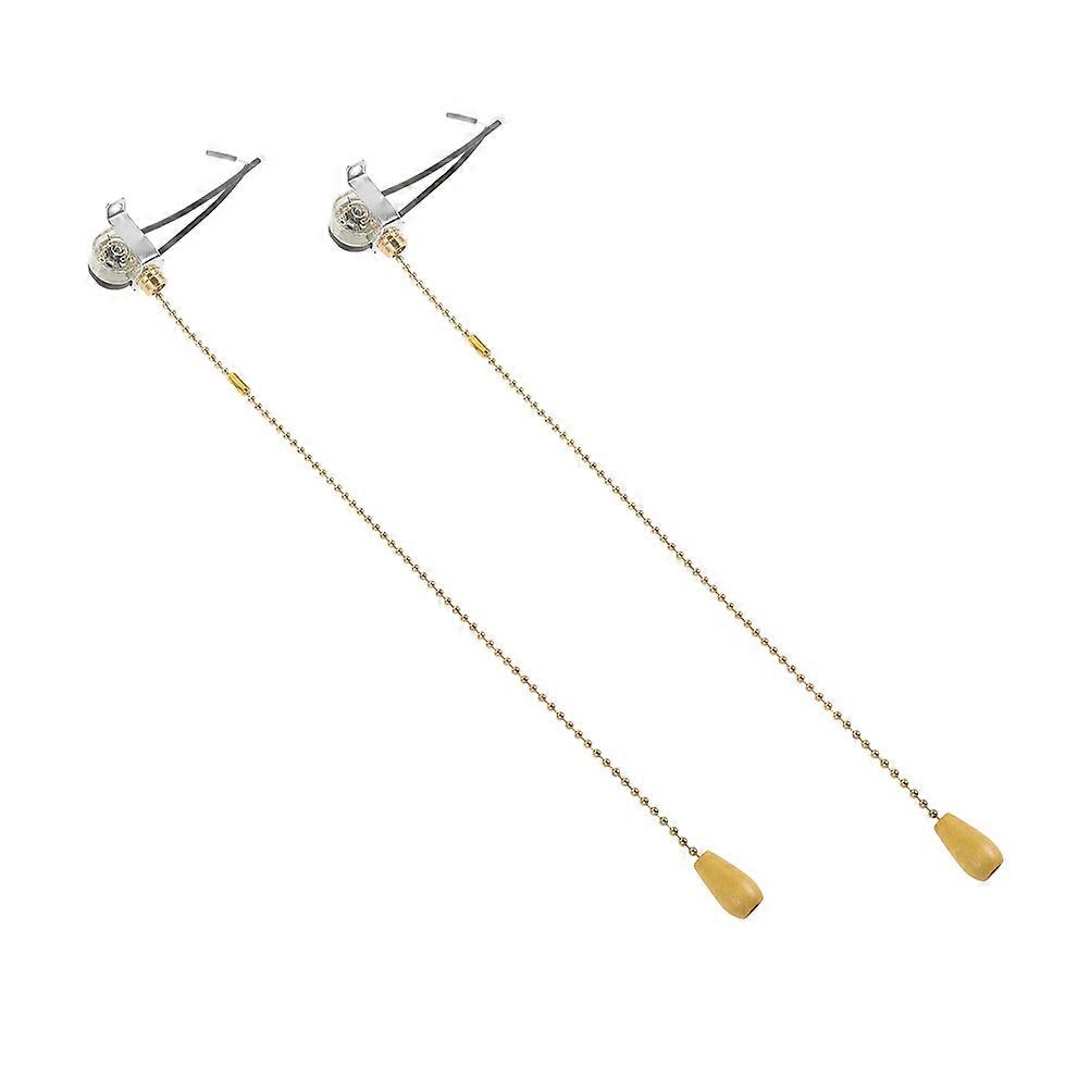 Iron Pull Chain Switch for Ceiling Fans and Lights with Decorative Design Assorted Color 2 Pcs