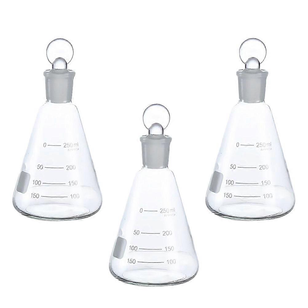 Laboratory Flask Glass Flask for Storage 3Pcs Student Experiment Supply