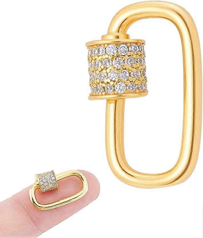 925 Sterling Silver Screw Carabiner Lock Oval Snap Hook Clasp Twist Secure Clasp