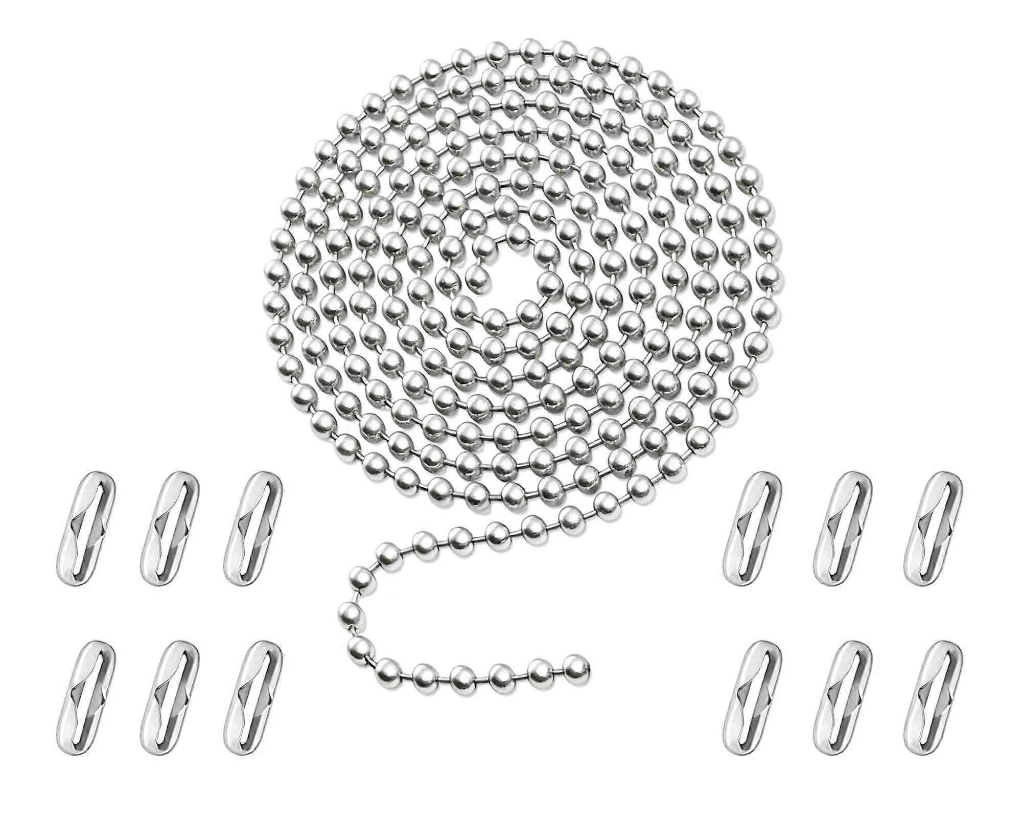 Ceiling Fan Pull Chain Extension 120 Inch RustProof Stainless Steel Light Fixture Replacement Kit Silver