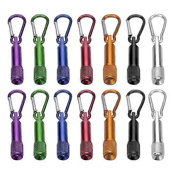 14pcs Mini Flashlight Keychain LED Key Chain Flashlight Small Handheld Lamp (D) As Shown