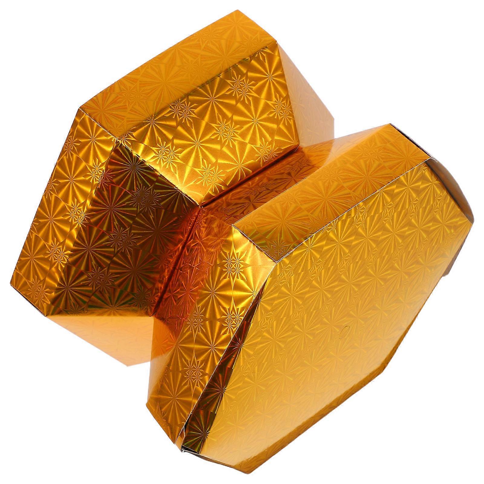 Foldable Golden DIY Hexagon Paper Base for Buddhist Temple Decoration